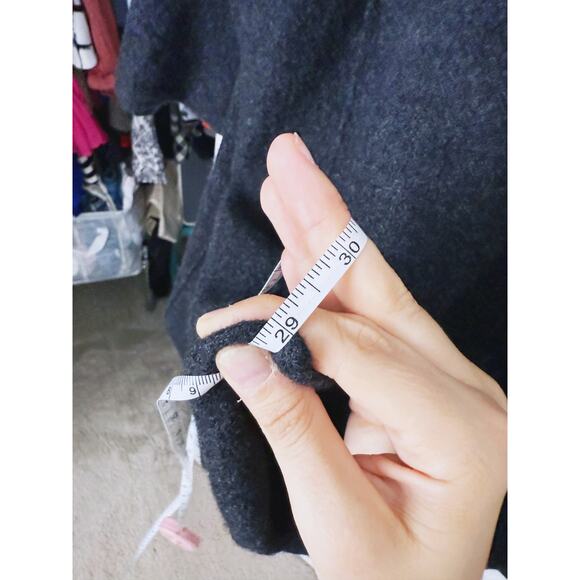 Eileen Fisher Merino Wool Open Cardigan Sweater Gray Pockets Layer One Size Fall - Picture 9 of 10